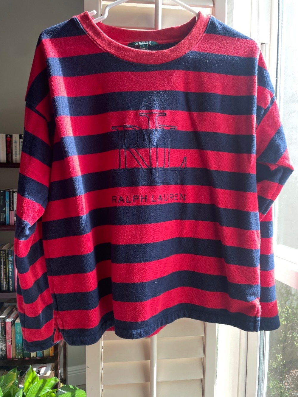 Ralph Lauren Red and Navy striped Sweatshirt